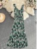 Abstract V -Neck Sleeveless Summer Dress